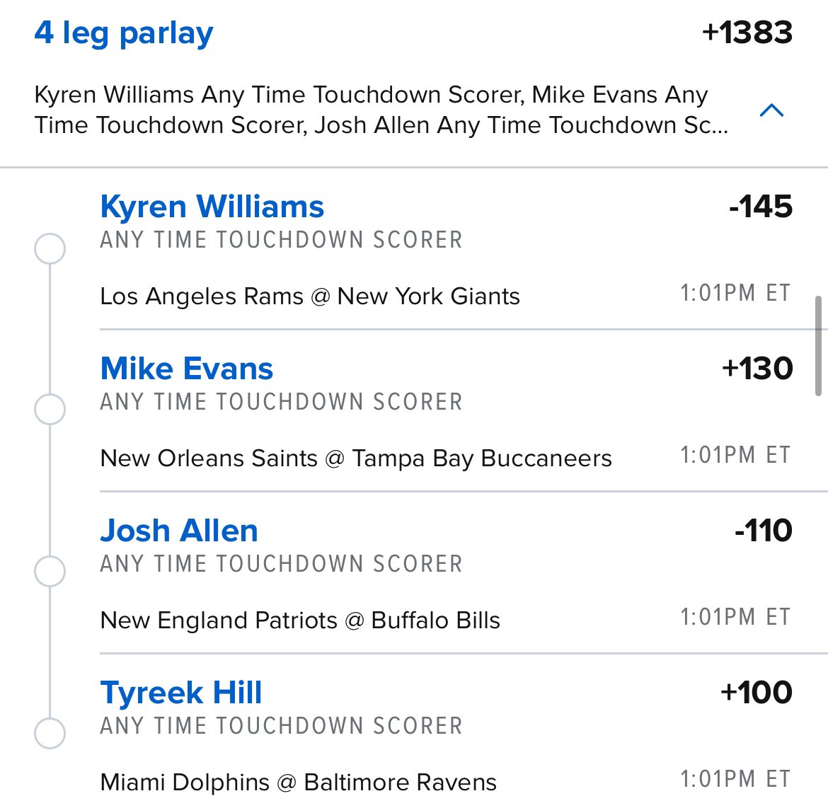 MattyChucks's tweet photo. Anytime TD Lay +1383 💰

I love all matchups and all have scored in 7 or 8 of last 10 games 🔥 https://t.co/JaqKR9hQEW