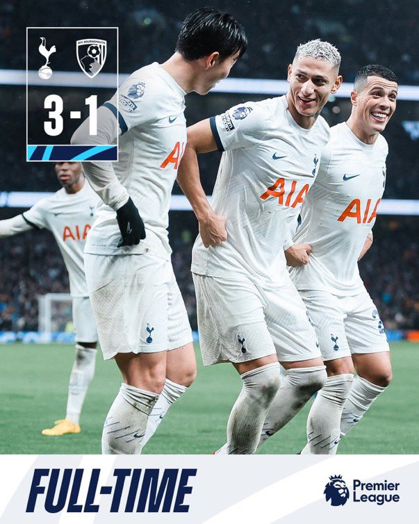 PorroMuse23's tweet photo. Porro stats tonight in the win against Bournemouth:

90 minutes played 
3 clearances
3 blocked shots
4 tackles
21/37 passes
Won 5 of the 9 duels he had

Big win to close the gap to Arsenal! https://t.co/JWJJ4hn1OL