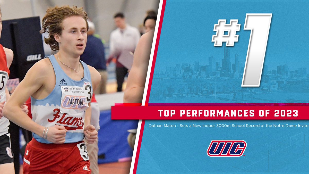 Highlighting our Top Performances from 2023 🏆 #1 - Dathan Maton sets a New Indoor 3000m School Record at the Meyo Invite with a 19 sec Personal Best from 2022 &amp; 1st School Record of the 2023 Season 🔥
#ChicagosCollegeTeam | #FireUpFlames