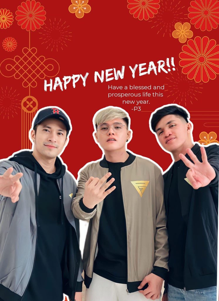 P3Official2023's tweet photo. HAPPY NEW YEAR!!! 
LOVE LOTS FROM P3 https://t.co/enf33mq7Nx