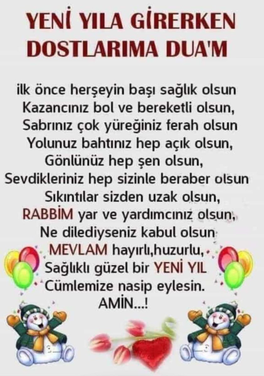 TÜM DOSTLARIN YENİ YILINI AİLESİ,SEVDİKLERİ VE BİZLE BERABER SAĞLIKLI, MUTLU,HUZURLU VE BOL KAZANÇLI BİR YIL GEÇİRMENİZİ TEMENNİ EDERİM