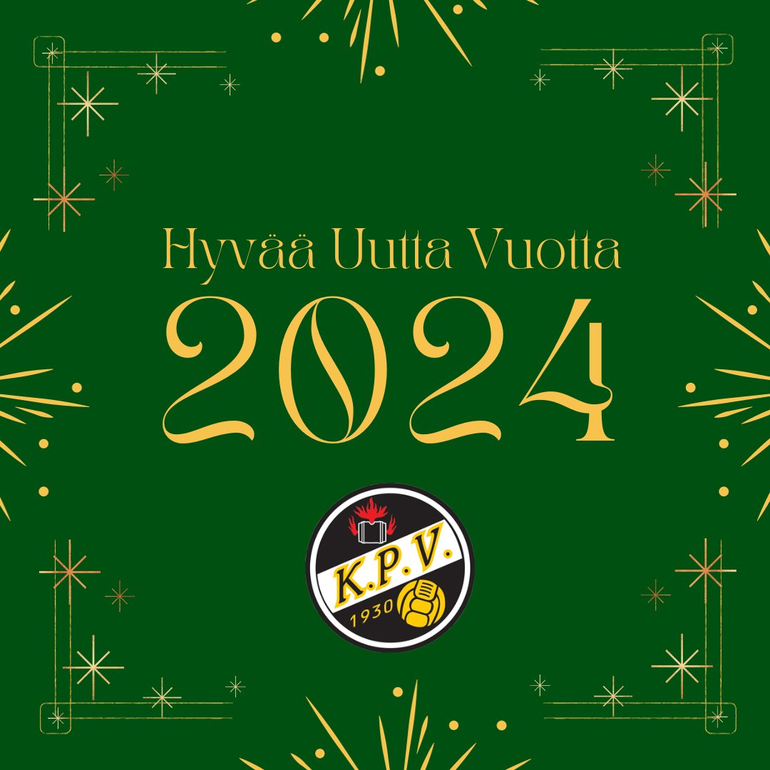 🎇💚HYVÄÄ UUTTA VUOTTA💚🎇 
 
KPV toivotta Hyvää Uutta Vuotta kaikille kannattajille ja yhteistyökumppaneille! 💚🎇 
 
#meollaanveikot #kpv #kokkola #vihreäsydän #ykkönen