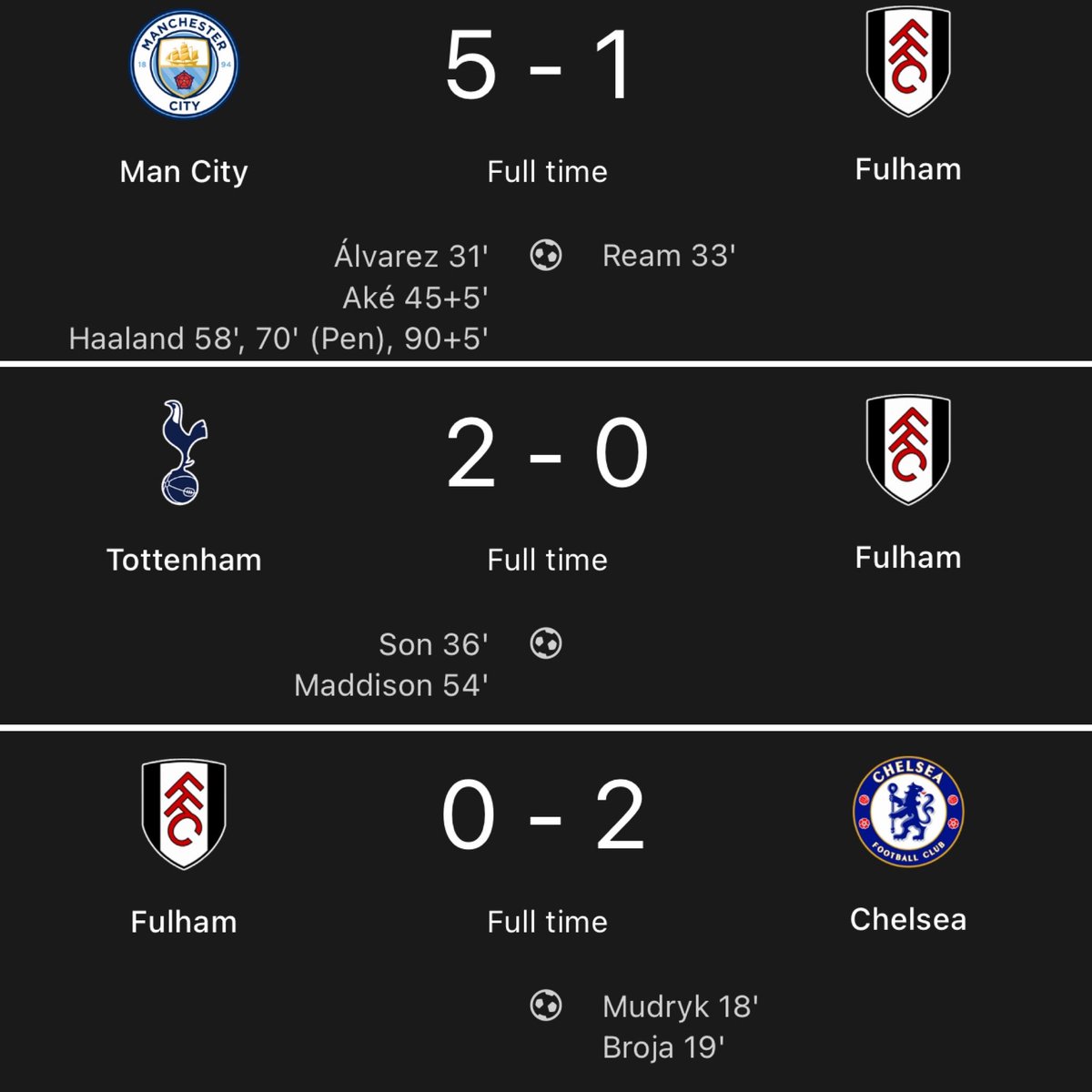CFC_Janty's tweet photo. Fulham vs the big 6 this season

Spot the imposter 😭😭😭 https://t.co/IxVRJwpzeu