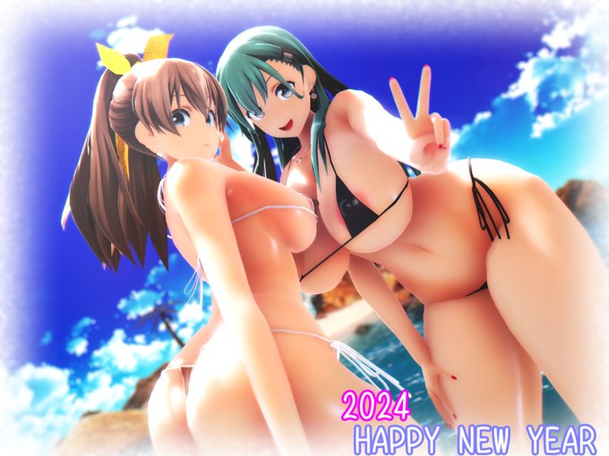 HAPPY NEW YEAR 2024 | 岳酔 #pixiv https://t.co/hswzZh35qe 投稿しました
乳輪と文字なしの差分ですw 