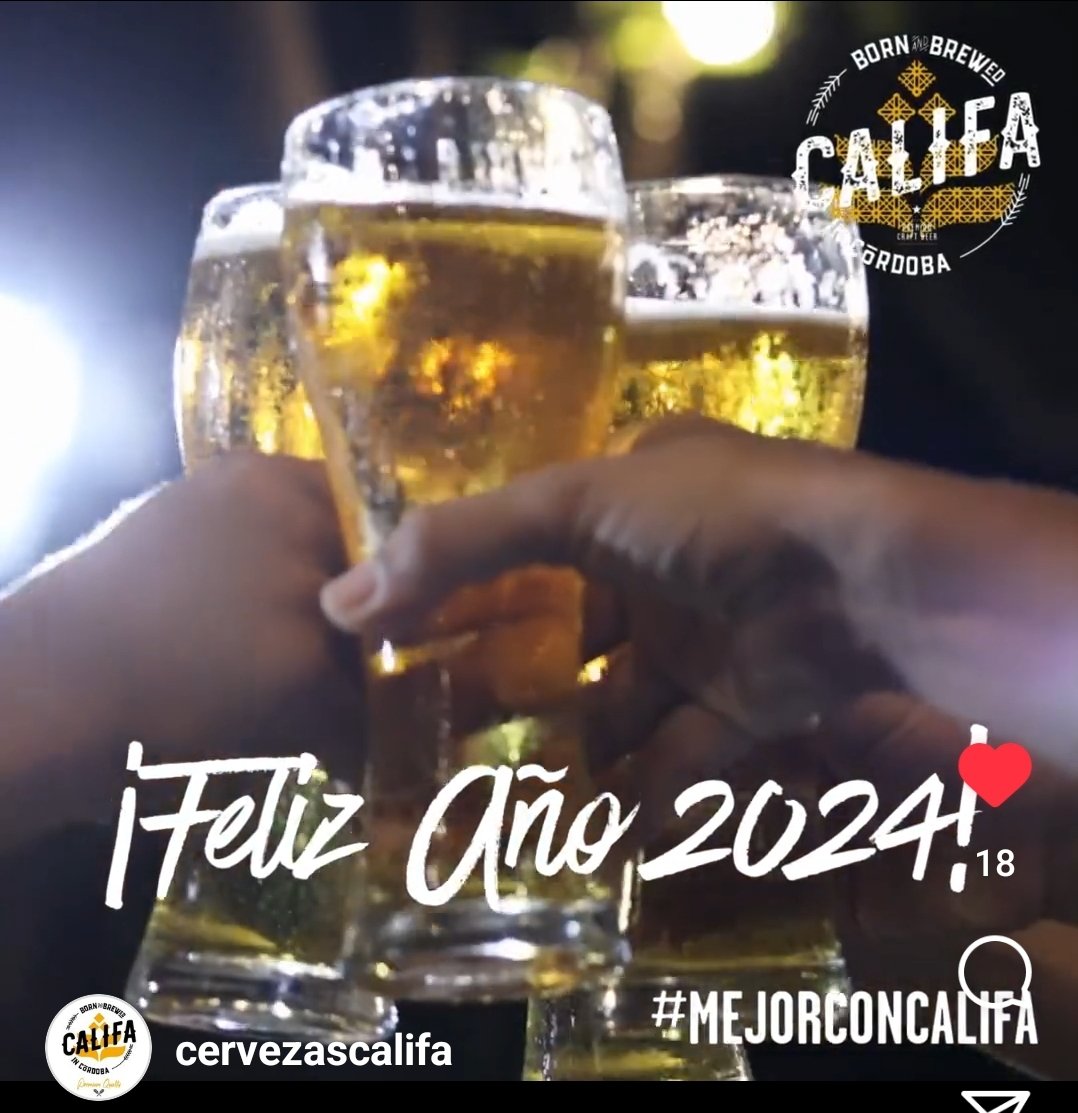 🍻 ¡Chin chin, #CalifaLovers!

🌟 En este 2024, que cada cerveza sea un brindis por nuevas risas, grandes amigos y aventuras que nos hagan decir: "¡Esta anécdota merece otra Califa!" 🎉✨

¡Por un año lleno de 🍻#CervezasCalifa! ¡Feliz 2024!🥳