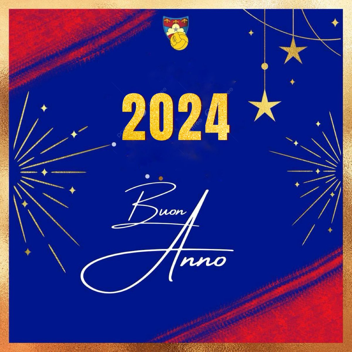#Buon2024 a tutti i tifosi rossoblù 🔴🔵🐺  #ForzaGubbio