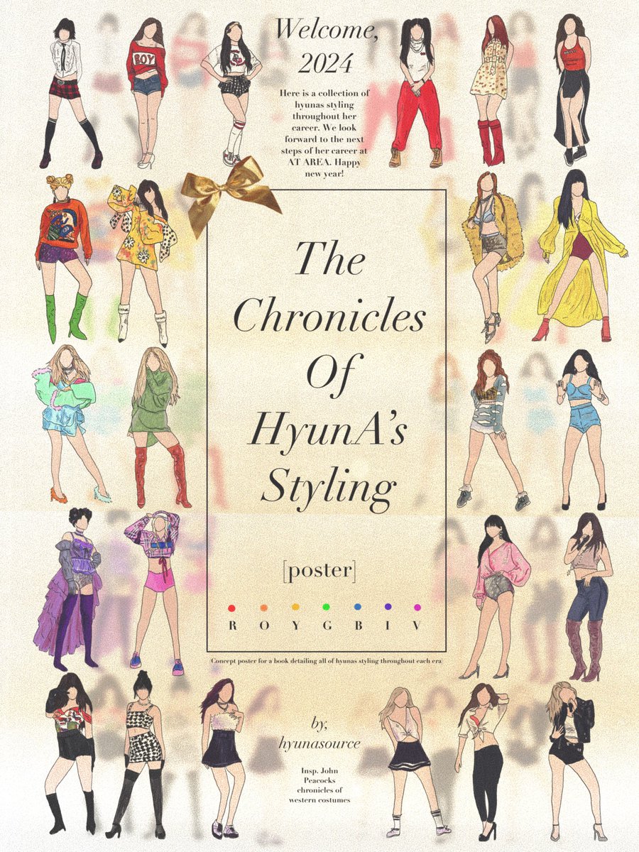 The chronicles of #HyunA's styling 

[Poster] Happy New Year! 🥳 

Looking forward to what hyuna will be doing in 2024 💜