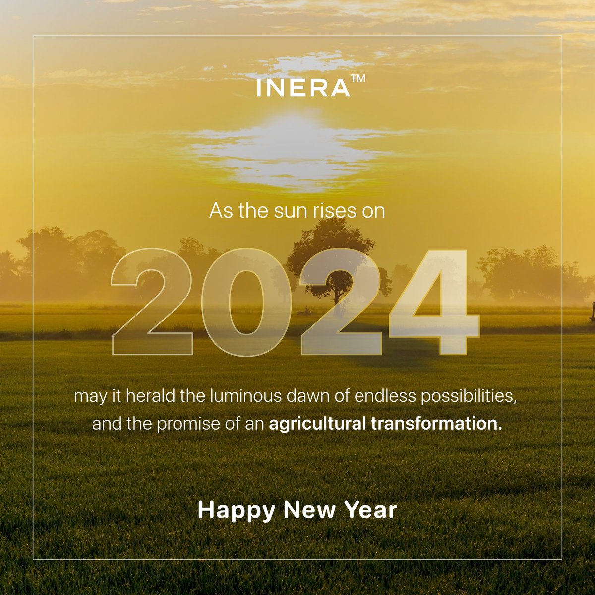 Inera_ag's tweet photo. Welcoming 2024! Here's to a year of growth, innovation, and continued commitment to nurturing our planet. 

#HappyNewYear2024 to our incredible community of farmers, partners, and supporters. Let's make 2024 a landmark year for regenerative agriculture! https://t.co/YixM51tt9F