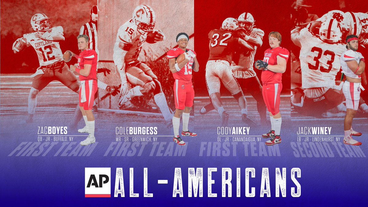 SUNY Cortland Football (@cortlandfb) on Twitter photo 4️⃣ of our guys have earned AP All-American honors🐉
#DragonRising | #Team118
🎨 <a href="/EDLphotography/">Erin Locascio</a> 4️⃣ of our guys have earned AP All-American honors🐉
#DragonRising | #Team118
🎨 <a href="/EDLphotography/">Erin Locascio</a>