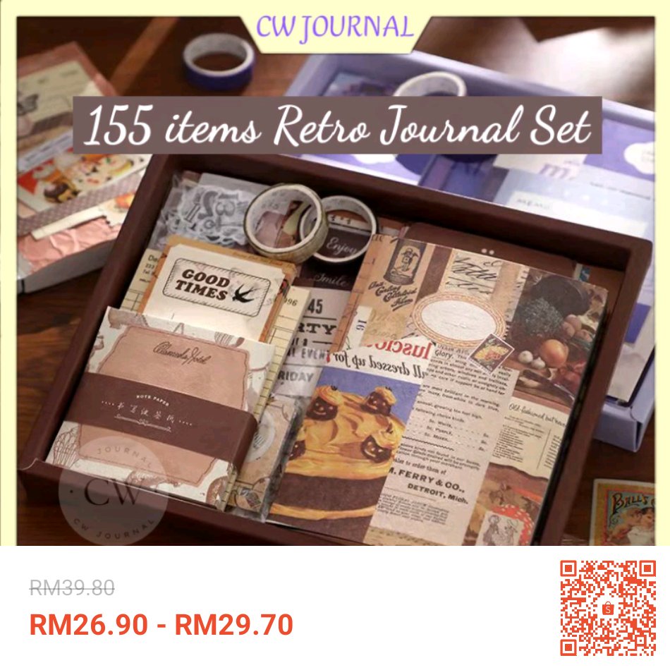 RETRO JOURNAL KIT😍
 shope.ee/10dVAcifgo?sha… #ShopeeMY #journallover #journalbook