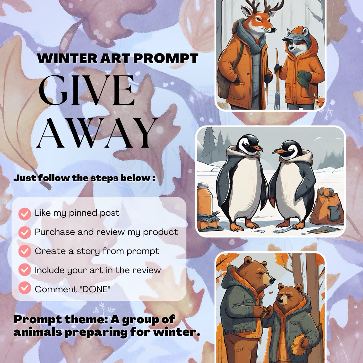 xoVONNEEE's tweet photo. **Winter Art Prompt Giveaway**

I’m hosting a giveaway! If anyone is interested in entering the giveaway the rules are listed below:

keep reading thread for rules 👇🏾
(1/5) https://t.co/Xu4PZ3JcMr