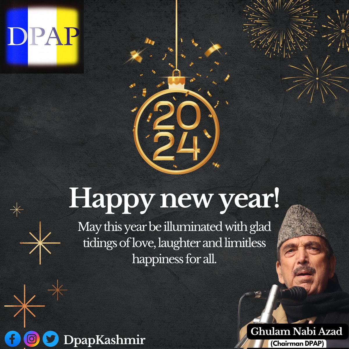 My wish is that the New Year will provide a fresh sense of optimism for the people of Jammu and Kashmir. Together, we will persist in our endeavors to foster peace and achieve prosperity for our state. نیا سال میرے کشمیر کے عوام کو بہت مبارک ہو۔ امید ہے کی اس سال ہم مل جل کر