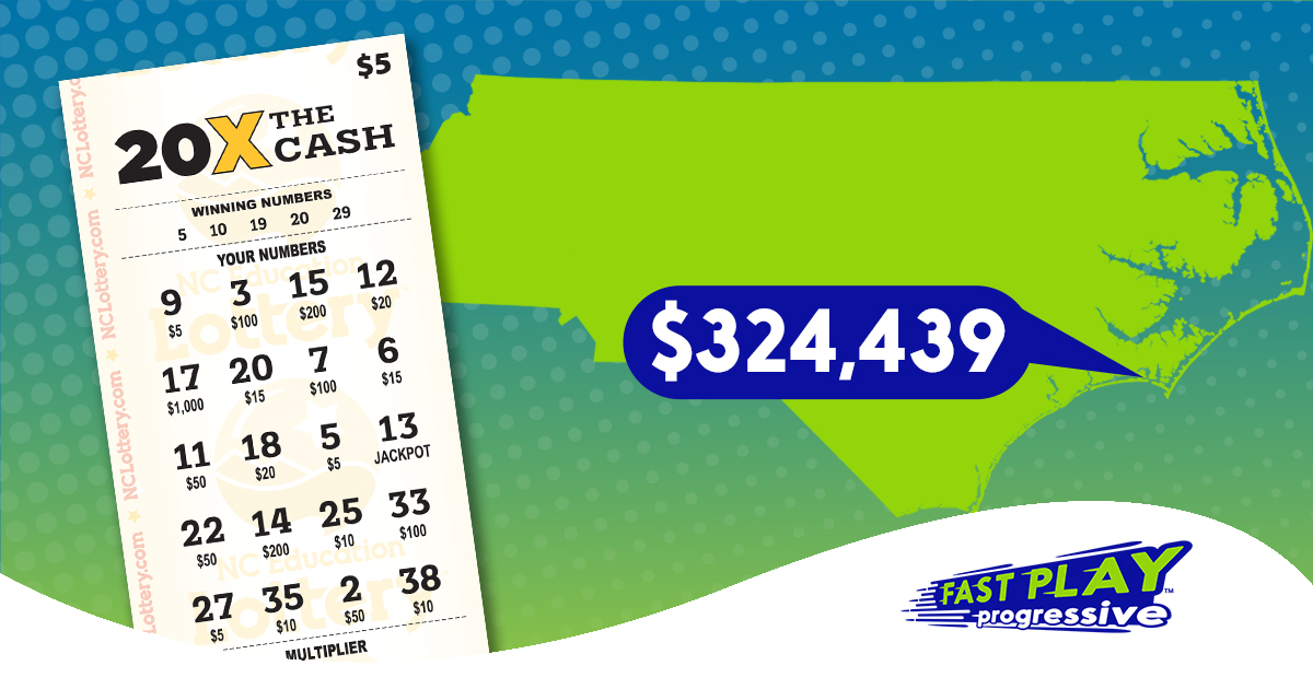nclottery's tweet image. A lucky #NCLottery player purchased a 20X The Cash #FastPlay ticket from Jim Dandy on Hwy 70 in #Morehead City and won $ 324,439 yesterday! Congrats to the winner!