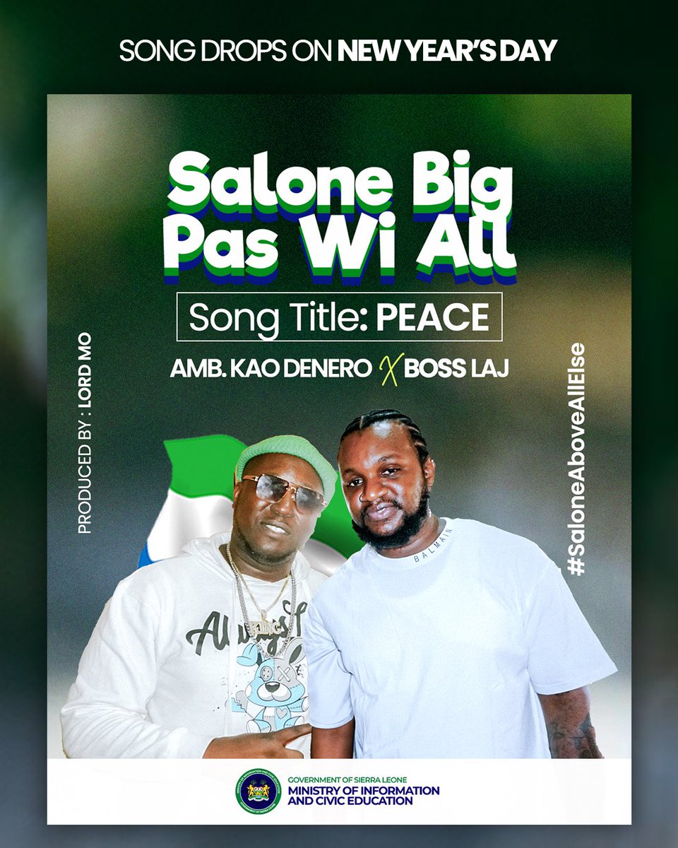 In #2024 we must resolve to lift #SaloneAboveAllElse. Two of our biggest stars in #SierraLeone our differences aside to reiterate that the country is bigger than any of us. Let’s find ways to come together and move forward. You wanna listen to this banger!!!