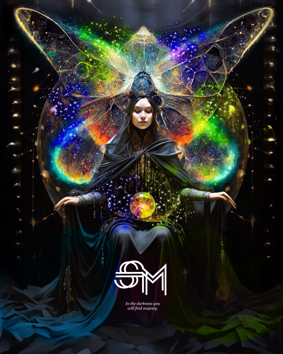 The Midnight Starweaver – As the old year relinquishes its final moments, a singular presence commands the silence of the night. She is a custodian of destiny, cradling the orb of tomorrow — a crystalline testament to potential, enigma, and the chronicles yet to be etched in