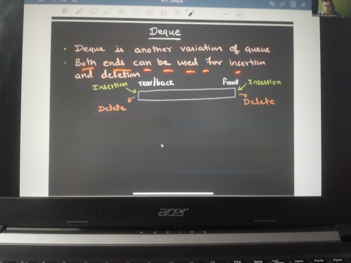 Aachal_Thaware's tweet image. Day 31/100 #100daysofchallenge
Today I have learned in this lecture Deque
▫️ what is Deque 
▫️ operations on Deque
#dsa