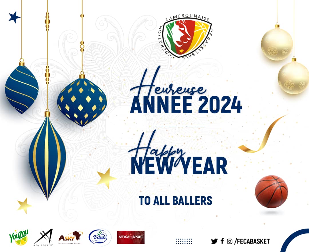 La Fédération Camerounaise de Basketball vous souhaite une bonne année 2024✨🏀 #fecabasket #happyholidays