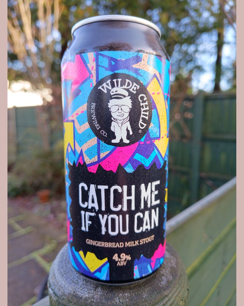 Catch Me If You Can a 4.9% Gingerbread Milk Stout from #wildechildbrewingco Colour black. Flavour hints of coffee & chocolate, mild ginger. 5.5/10
#gingerbread
#leeds
#leedsbeer
#milkstout
#beermilkstout
#craftbeermilkstout
#stoutbeer
#beerstout
#beerpic
#stoutlover