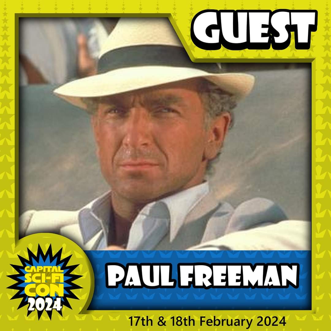 We are very pleased to be bringing Paul Freeman to @Capitalscificon in Edinburgh on the 17th and 18th February! This booking is in partnership with @AndromedaTalent Book your tickets at capitalscificon.com #IndianaJones #Raidersofthelostark #PowerRangers #HotFuzz