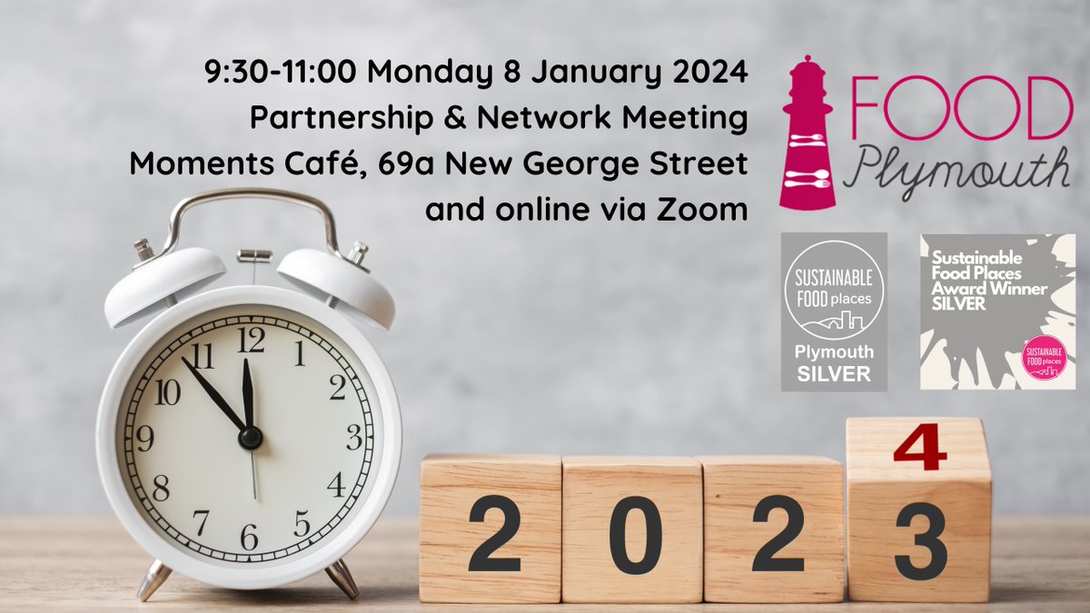 Ready to put Plymouth's #BestFoodForward in 2024? 🚀 Join us from 9.30am on Monday 8th January at the next Food Plymouth Partnership & Network meeting - everyone is welcome! 👇 eventbrite.co.uk/e/779973249987…