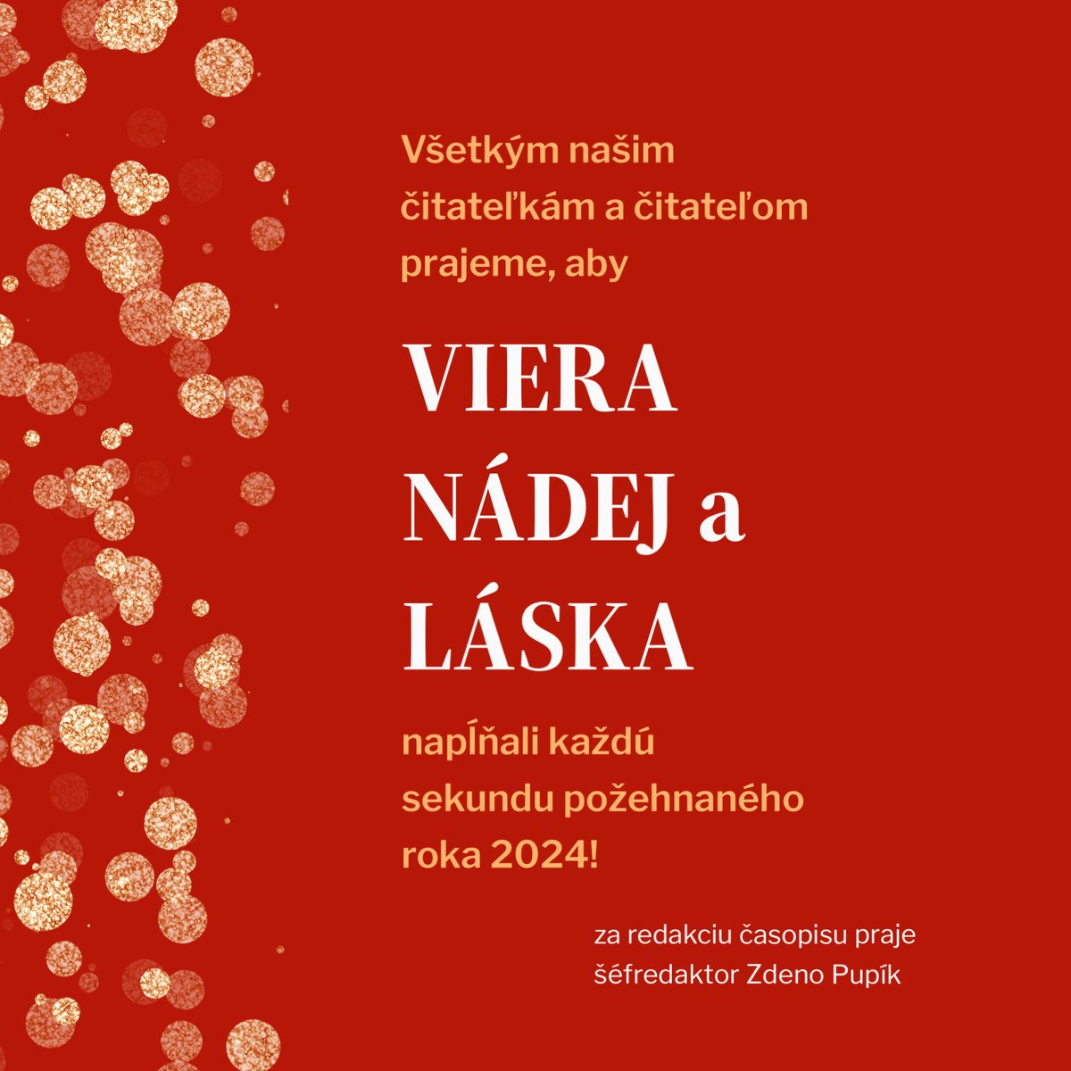 😉 Prajeme vám požehnaný a milostivý rok 2024! 
A ďakujeme za vašu podporu na sieti X.