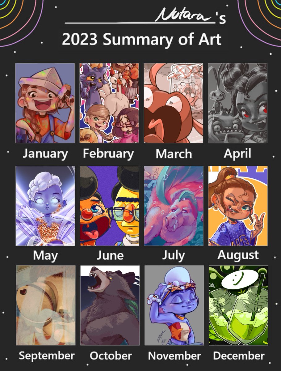 I was a bit absent this year 
buut this is kinda a tradition.
So here is my art summary 2023 :D