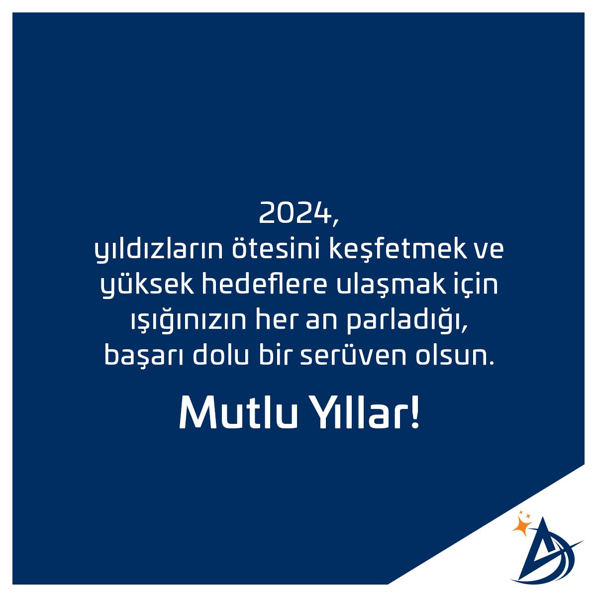 Sağlıklı ve mutlu yıllar dileriz!
 
We wish you a healthy and happy new year!
 
#AATG #AdAstra #MutluYıllar #HappyNewYear
