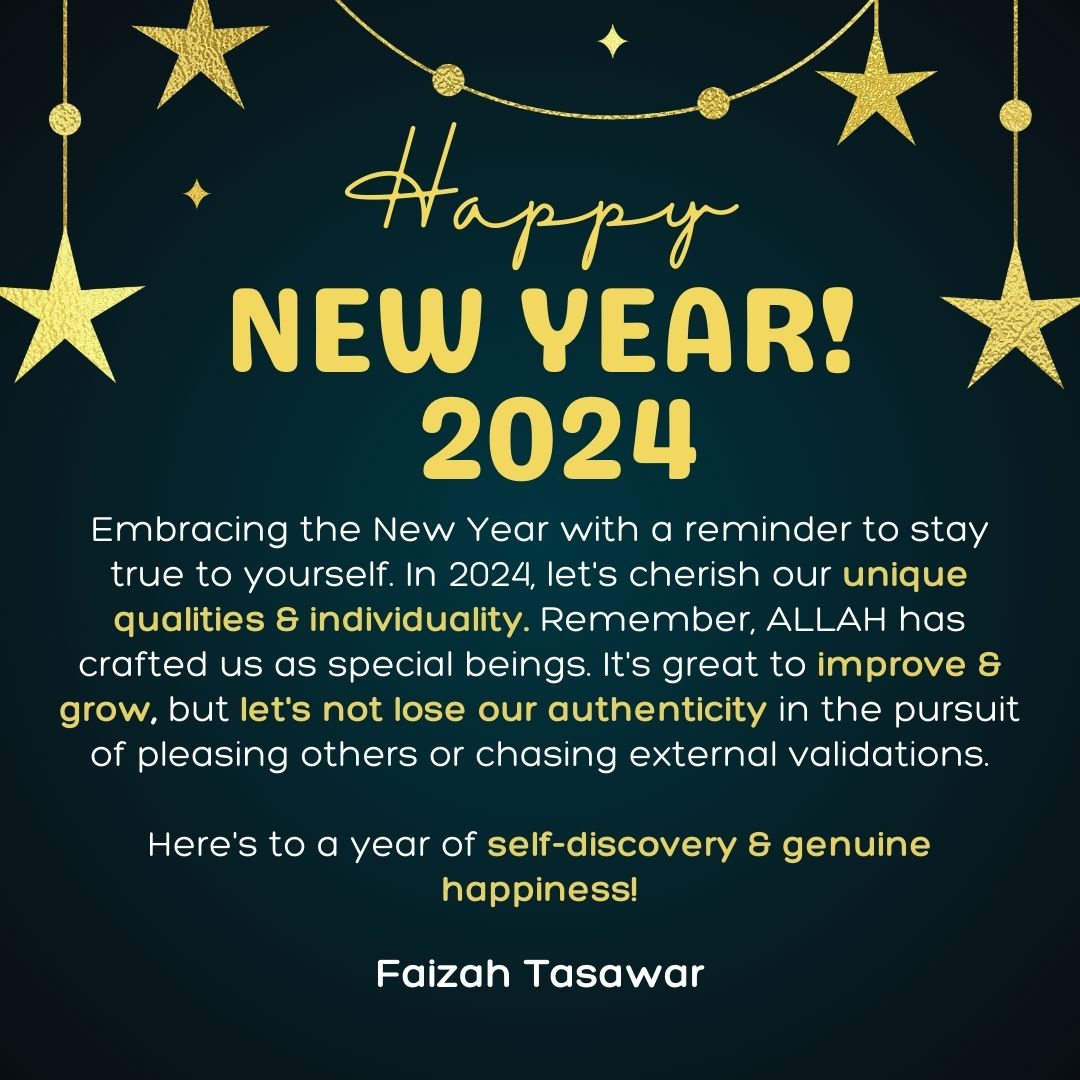 Embrace 2024 Authentically: Cherish your uniqueness, Nurture growth. A year of self-discovery & genuine happiness! #NewYearAuthenticity #newyear2024 #newyearresolution #newyearvibes #newyearwishes #newyearcelebrations #newyear