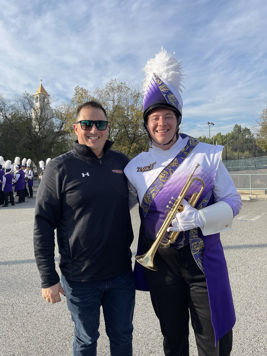 BrianCoxWSOM's tweet photo. Just some of my former @CBSouthHS students and I as we have our final prep day before the 2024 Rose Parade in Pasadena, CA with @WCUofPA! https://t.co/CRPKUoWvt3