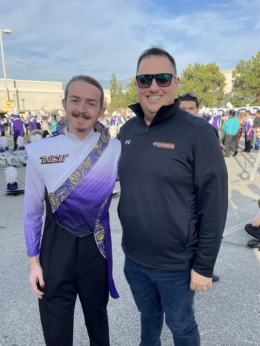 BrianCoxWSOM's tweet photo. Just some of my former @CBSouthHS students and I as we have our final prep day before the 2024 Rose Parade in Pasadena, CA with @WCUofPA! https://t.co/CRPKUoWvt3