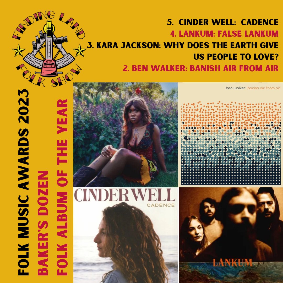 FindingLandFolk's tweet photo. 2/4 #findinglandfolkshow albums of the year. Winner @OXNMUSIC for CYRUM. Other charting albums by @benwwalker #karajackson @LankumDublin #cinderwell #hildaland @Unthank_Smith #brigidmaepower @thegroupies @RhiannonGiddens @Kevminney @AustinlucasIND #calumstewart https://t.co/vv5SkAo0BK