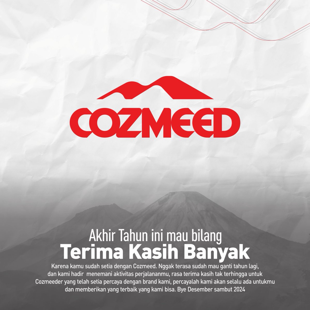 COZMEEDer's tweet photo. Nggak kerasa udah mau habis aja tahun 2023. Terima kasih banyak setahun ini ya Cozmeeder! Kami sangat senang punya sahabat seperti kamu!”. Sehat dan Bahagia selalu untuk kita semua. ❤️💙

#cozmeed #cozmeeder  #cozmeedbrotherhood #cozmeedgear #adventure #outdoor #outdoorequipment https://t.co/AXyPRUcNka