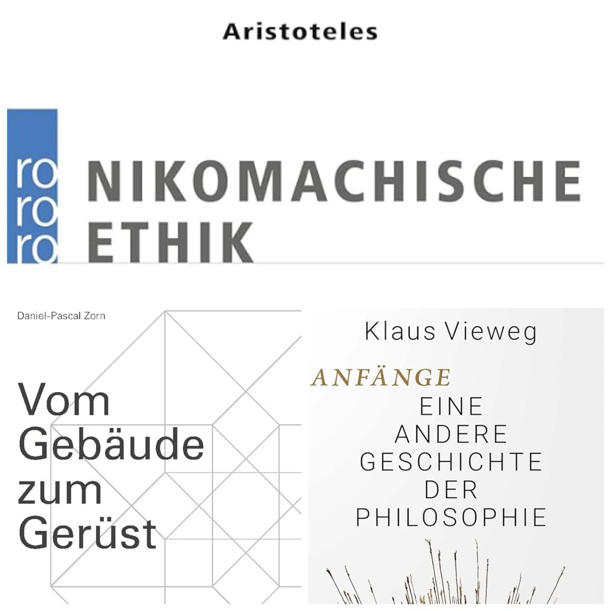 arianta's tweet photo. Meine philosophische Lektüre 2023.
Besonderer Dank an @Fionnindy und Thomas Arnold für die philosophische Happy Hour auf YT.
#philosophie https://t.co/vw9Qlulw2L