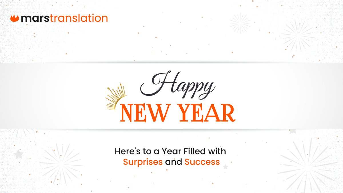 MarsTranslation's tweet photo. May the upcoming year bring you prosperity, good health, and moments of pure happiness. Happy New Year! 🥳

#newbeginnings #marstranslation #2024Wishes https://t.co/vjsVH3ujB5