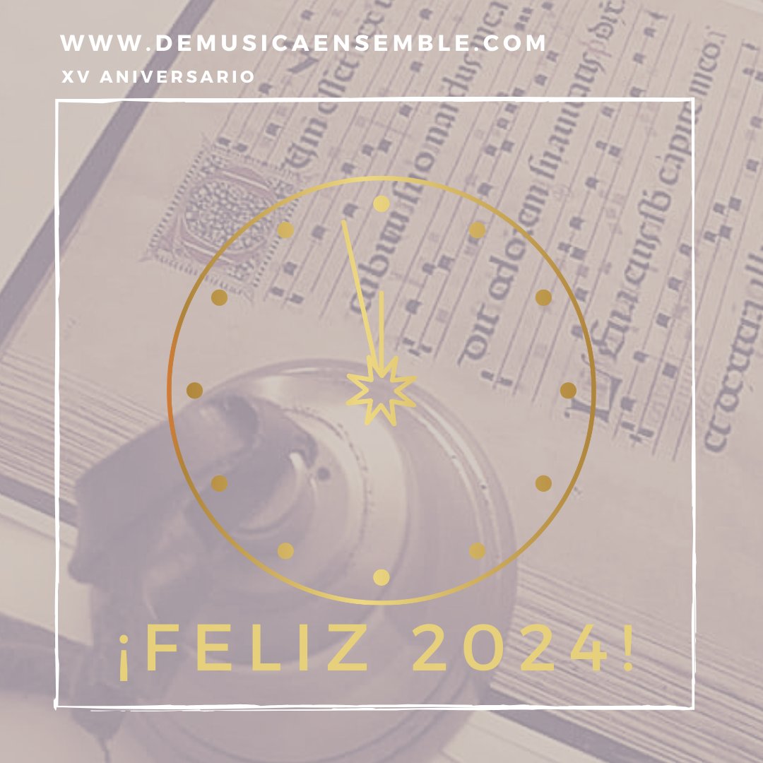 Os deseamos un 2024 lleno de armonía en el que celebréis a nuestro lado nuestro XV aniversario. ¡Sed muy felices!

#DeMusicaEnsemble #DeMusicaEnsembleXVAniversario #15añosdeDeMusicaEnsemble