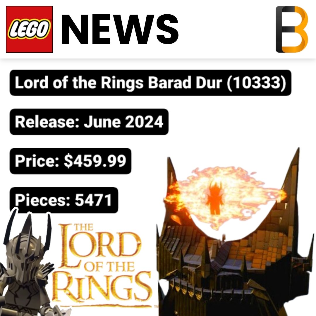 LEGO Icons 10333 The Lord of the Rings: Barad-Dur Rumoured For March 2024