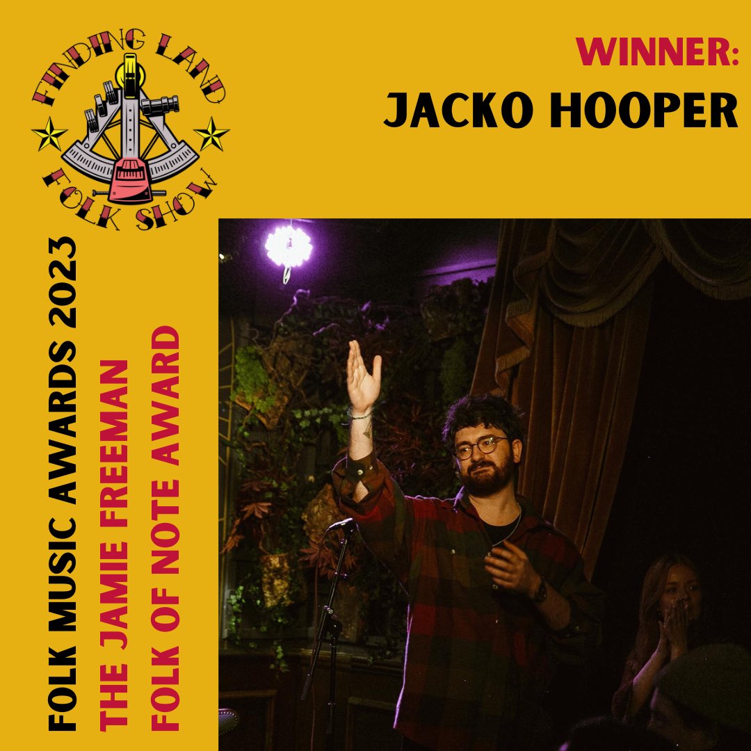 FindingLandFolk's tweet photo. @OXNMUSIC @benwwalker @LankumDublin @Unthank_Smith @thegroupies @RhiannonGiddens @Kevminney @AustinlucasIND @MeltingVinyl @MichaelBakerMB @TheFoghornMicro 4/4 final #findinglandfolkshow #awards2023 go to #fernmaddie Finding Land Folk gig of the year, @frankiearcherm Special Commendation and @folklorerooms’ #jackohooper winner of the @jamiefreeman Folk of Note award. Congratulations to all our winners. Check out the show #linkinbio https://t.co/rscAhRimrb