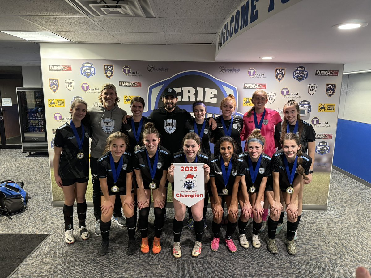 A fun 7v7 Erie Premier Holiday Classic event. 4 wins, 0 losses, 27 goals for, 5 goals against, 2 shutouts, 1 shootout win, 1 championship 
#SuMVP
#SteelProud
