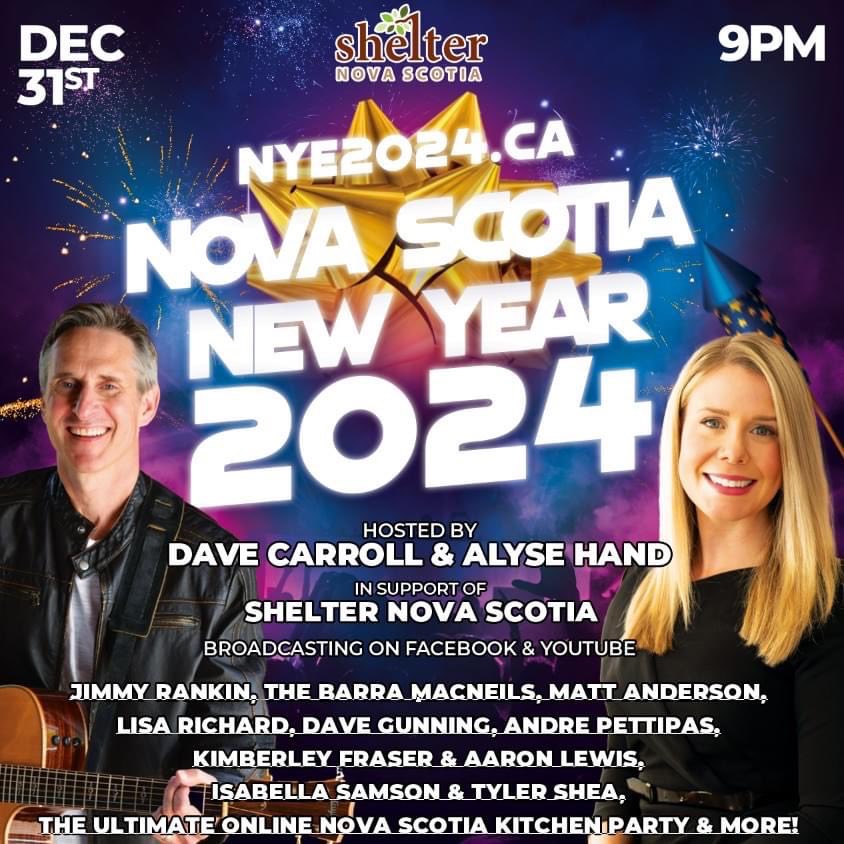 Celebrate #NYE with us! Make an end of year impact & tune into the ultimate Nova Scotia new years celebration in benefit of @ShelterNS. 
Shelter NS helps 1,500 annually w/ safe beds, nutritious meals, support services, and more. Donations can be made now @ NYE2024.ca