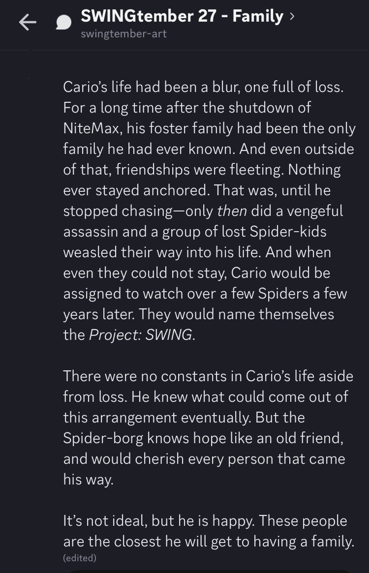 sibbydoo's tweet photo. [🕸] SWINGtember 27 - Family

Happy New Year everyone! I’d like to start this year off by showing Cario’s families :’)

#SWINGtember #ProjectSWING #spidersona #spiderverse https://t.co/SoeuQFIDdO