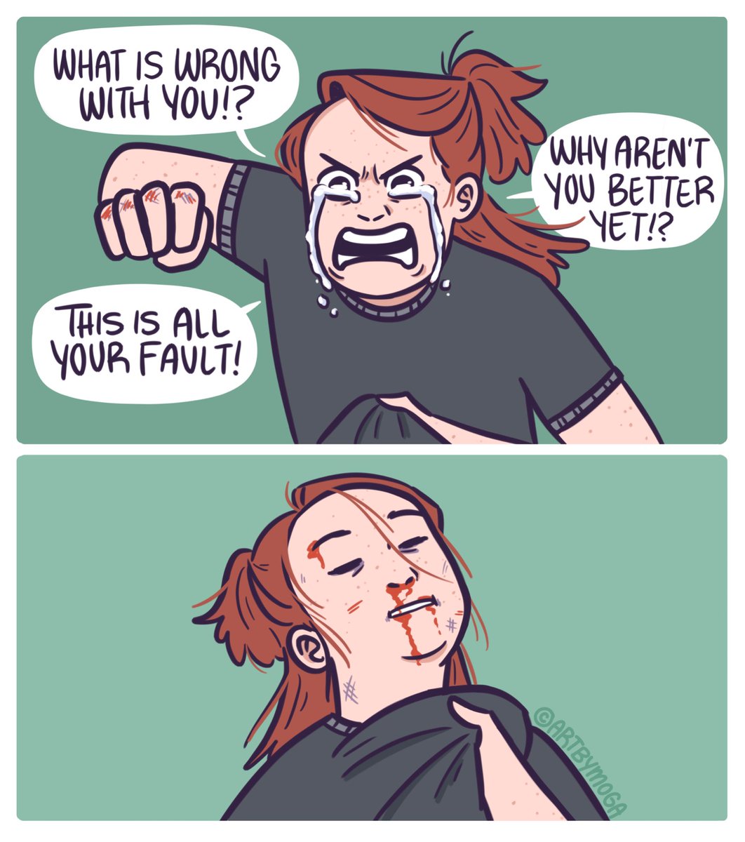 artbymoga's tweet photo. My favorite comic of 2023. It takes on a new meaning knowing I was undiagnosed bipolar ❤️ Cheers to a 2024 full of self-compassion. Thank you for following my journey. Much love and see you next year ❤️ https://t.co/jArUhcWSA1