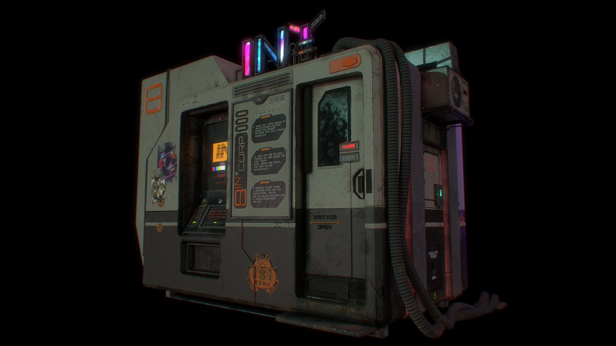 iltanih's tweet photo. os dejo por aquí lo que será ya mi ultimo prop del año lets goooo ♥ #SubstancePainter #3D #cyberpunk #scifi https://t.co/01gbup2QzT