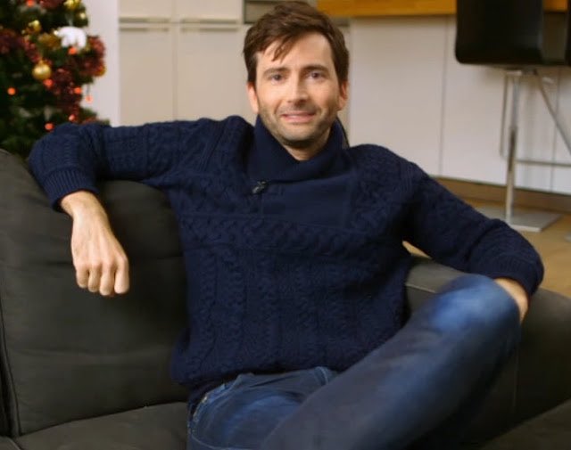 serpentcrawley's tweet photo. david in this blue jumper tho https://t.co/ysgD59X0c4