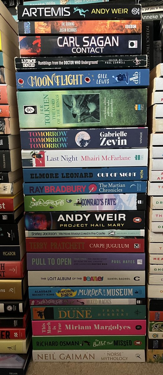 Garferty's tweet photo. My #BooksOf2023: managed 70, or 72 if you count The Lord Of The Rings as three. https://t.co/DS2G7PqhMj