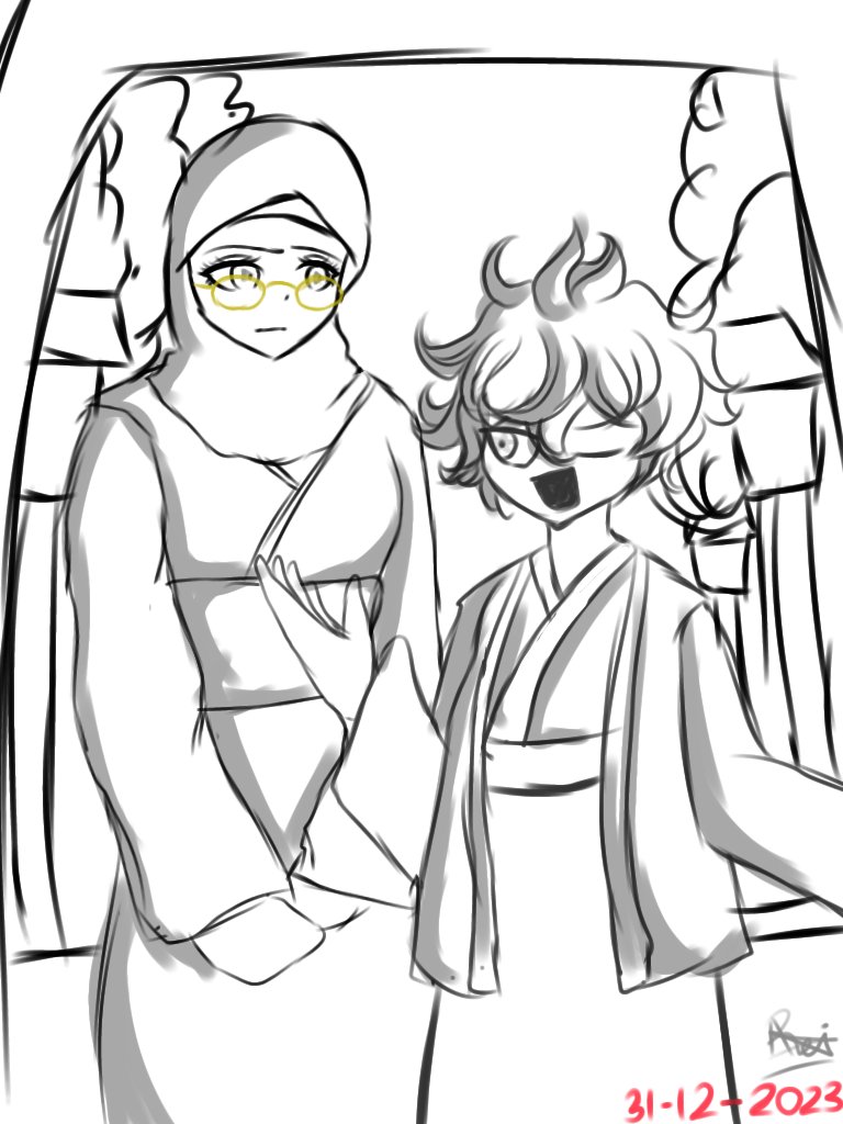 MetropolisJam's tweet photo. Happy new year everyone, well I made this yesterday but...I post it today:3 Zahirah and Desuhiko
#rkgk #RAINCODE #RAINCODEOC #βοΈ https://t.co/ckV2zQElLk