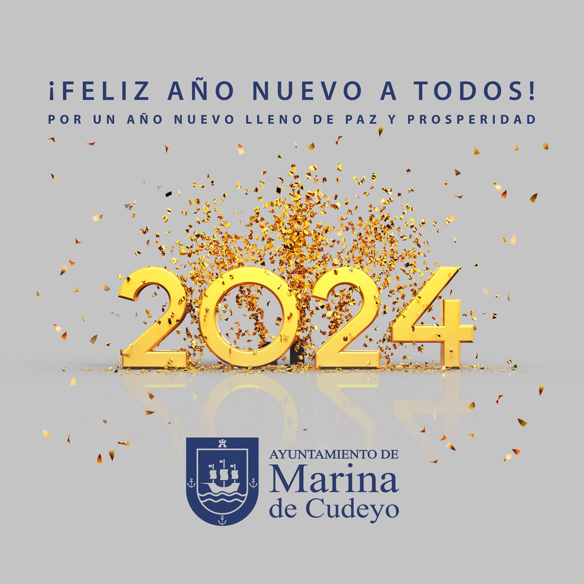 CON NUESTROS MEJORES DESEOS PARA UN AÑO NUEVO LLENO DE PAZ Y PROSPERIDAD, el Ayuntamiento de Marina de Cudeyo os desea ¡Feliz Año Nuevo a todos!
¡¡ Comparte nuestra ilusión !!