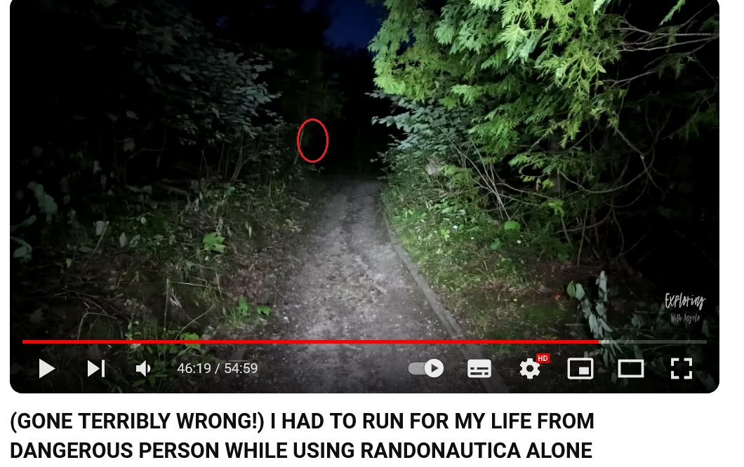 NatalijaKelly's tweet photo. @AngBonaTv In your video, (GONE TERRIBLY WRONG!) I HAD TO RUN FOR MY LIFE FROM DANGEROUS PERSON WHILE USING RANDONAUTICA ALONE,46:14/54:59, look carefully at the end of the path, on the left side, and you will see someone hiding behind the bushes https://t.co/nPowk9RWHX