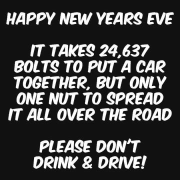 JerryMeredith16's tweet photo. Please don’t DRINK or DRUG DRIVE this evening or tomorrow morning, you won’t like the consequences if you’re caught or involved in a RTC. 
HAPPY SAFE NEW YEAR to one and all. https://t.co/K6k711Pmk0