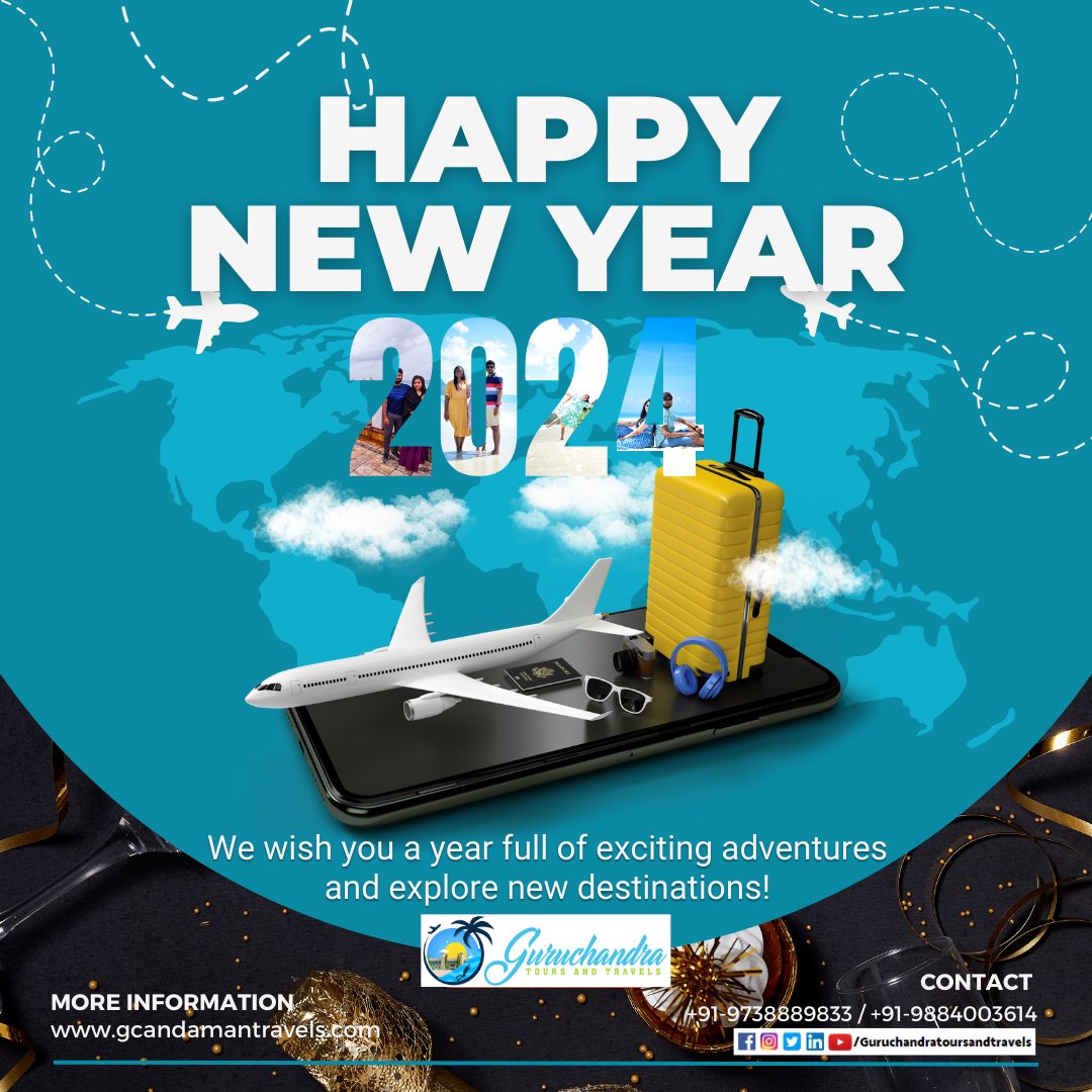 GuruchandraTT's tweet photo. Wishing you a New Year filled with approved leaves, boarding passes, and brand new adventures. HAPPY NEW YEAR 2024!🍾🎉🎊🎆
..
#HappyNewYear #HappyNewYear2024 #NewYear #byebye2023 #Celebrations #party #memories #party #Welcome2024 #guruchandratoursandtravels #trending https://t.co/wwJMBSUpLy