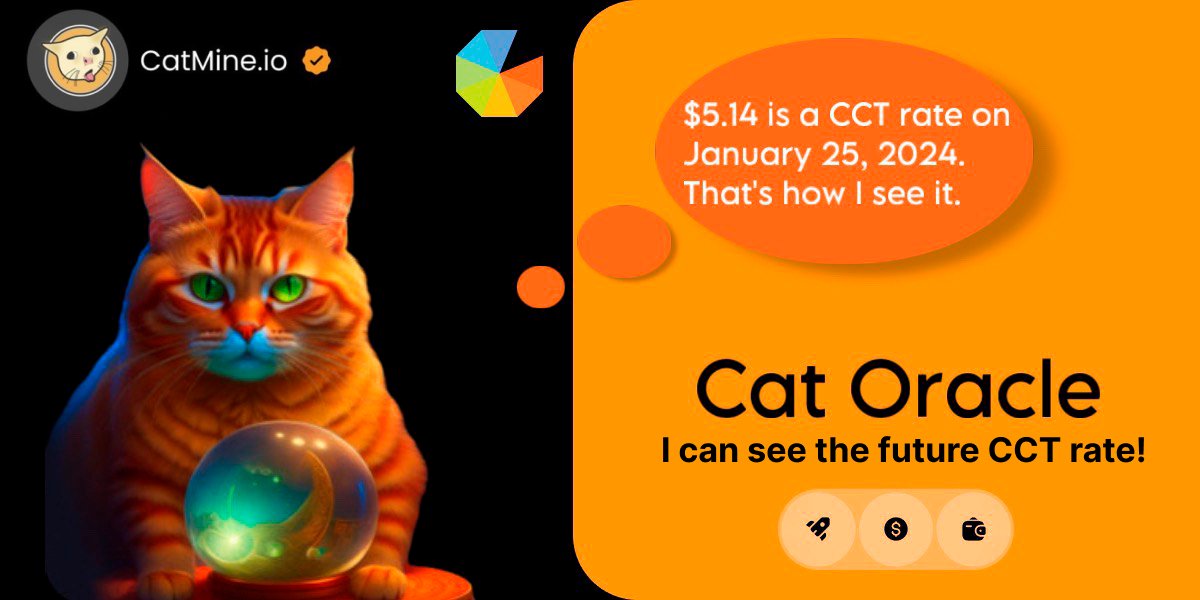 CoughingCatCCT's tweet photo. 🔮🐱✨ New in the world of cryptocurrency!
Meet The Oracle Cat - your personal CCT cryptocurrency price predictor 🌐💸
With his keen ear and analytical sense, the future becomes clear and investing becomes exciting 🚀📈
#CatOracle #Forecasts #cryptocurrencies #CCT 🐾💰 https://t.co/3NTHW9PGR6